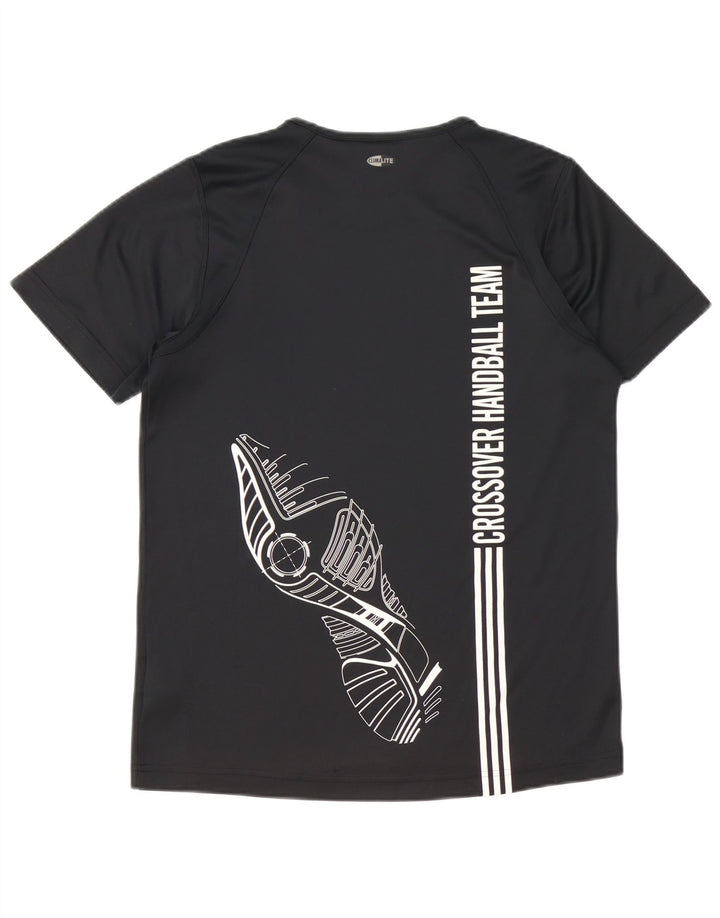 Adidas Hombre Camiseta Gráfica Top Medio Negro Poliéster