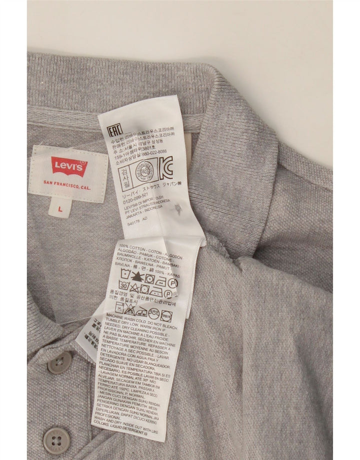 LEVI'S Mens Polo Shirt Large Grey Cotton Vintage Levi's and Second-Hand Levi's from Messina Hembry 