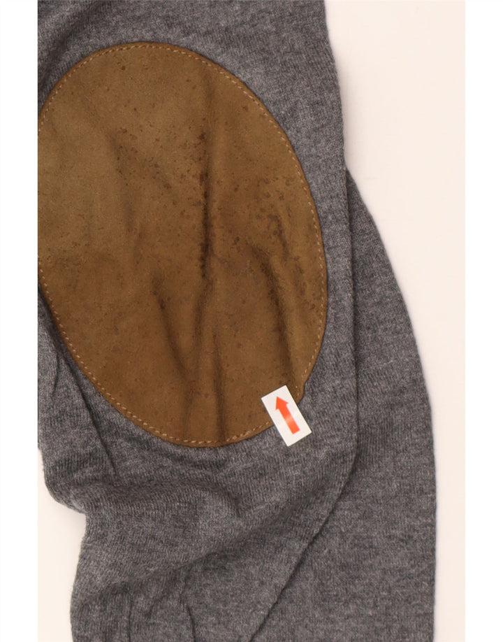Massimo Dutti Jersey Hombre Cuello Pico XL Gris Algodón