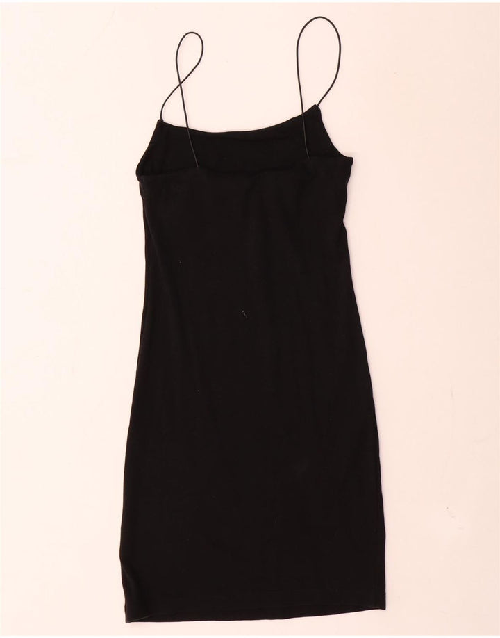 Zara Vestido lencero para mujer UK 40 Mediano Algodón negro