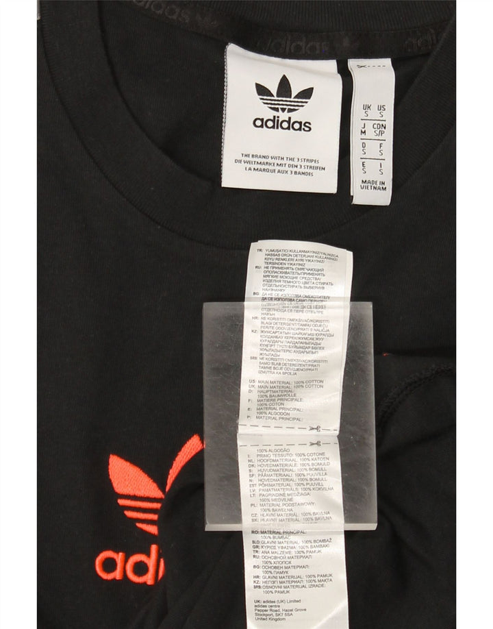 Adidas Mens Graphic Top Manga Larga Pequeño Algodón Negro