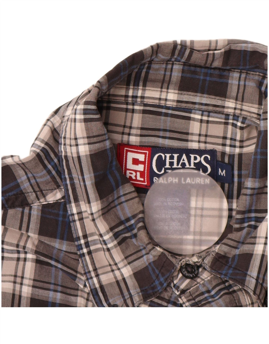 Camisa de franela para hombre de Chaps Ralph Lauren de algodón a cuadros gris medio