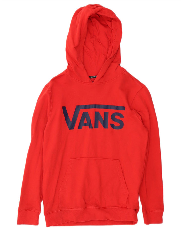 Vans - Sudadera con capucha para niño, diseño gráfico, 10-11 años, algodón rojo mediano