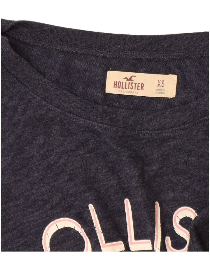 HOLLISTER Camiseta gráfica para mujer Top UK 6 XS Azul marino Algodón