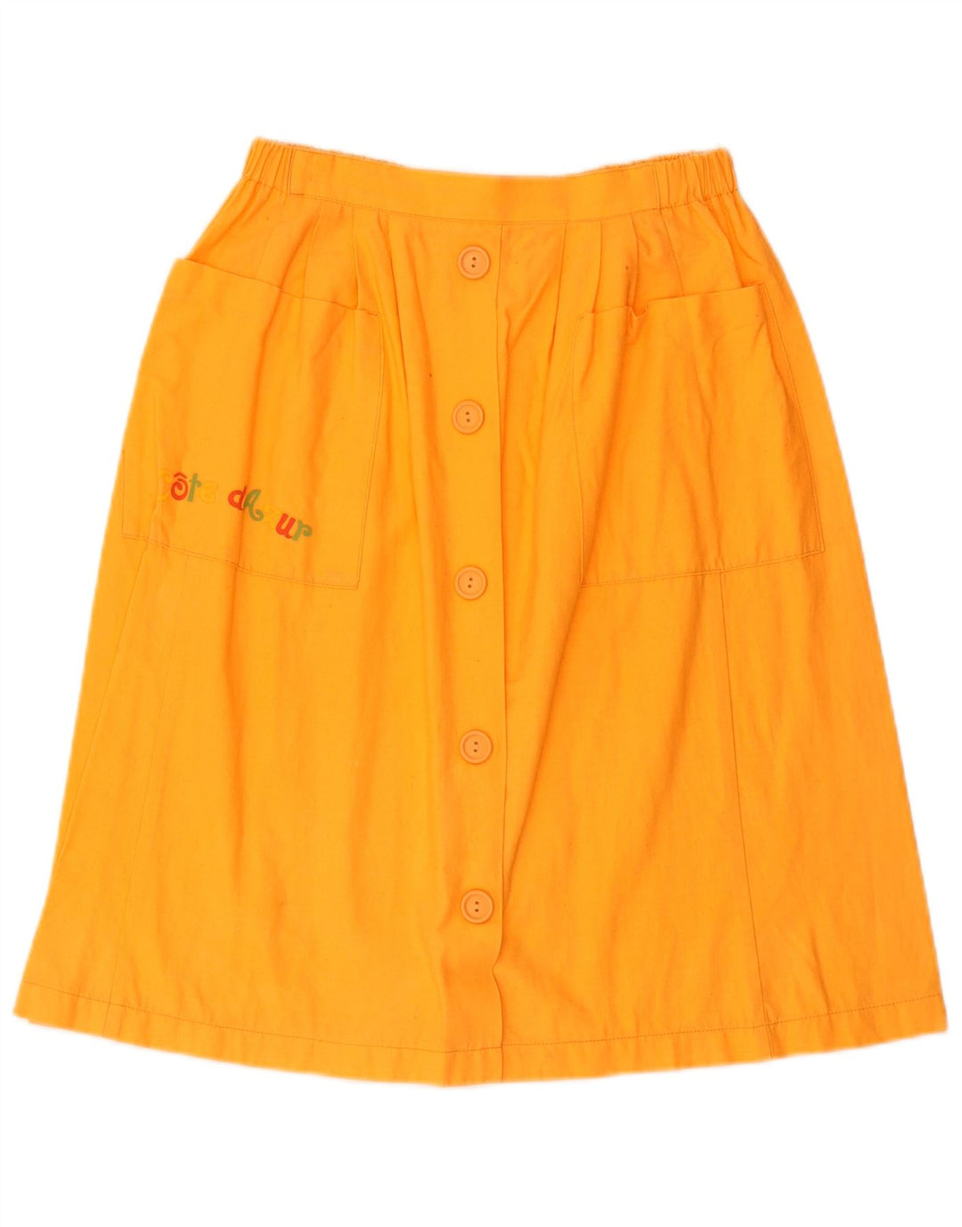 VINTAGE Falda de línea A para niñas 12-13 años W30 Algodón naranja