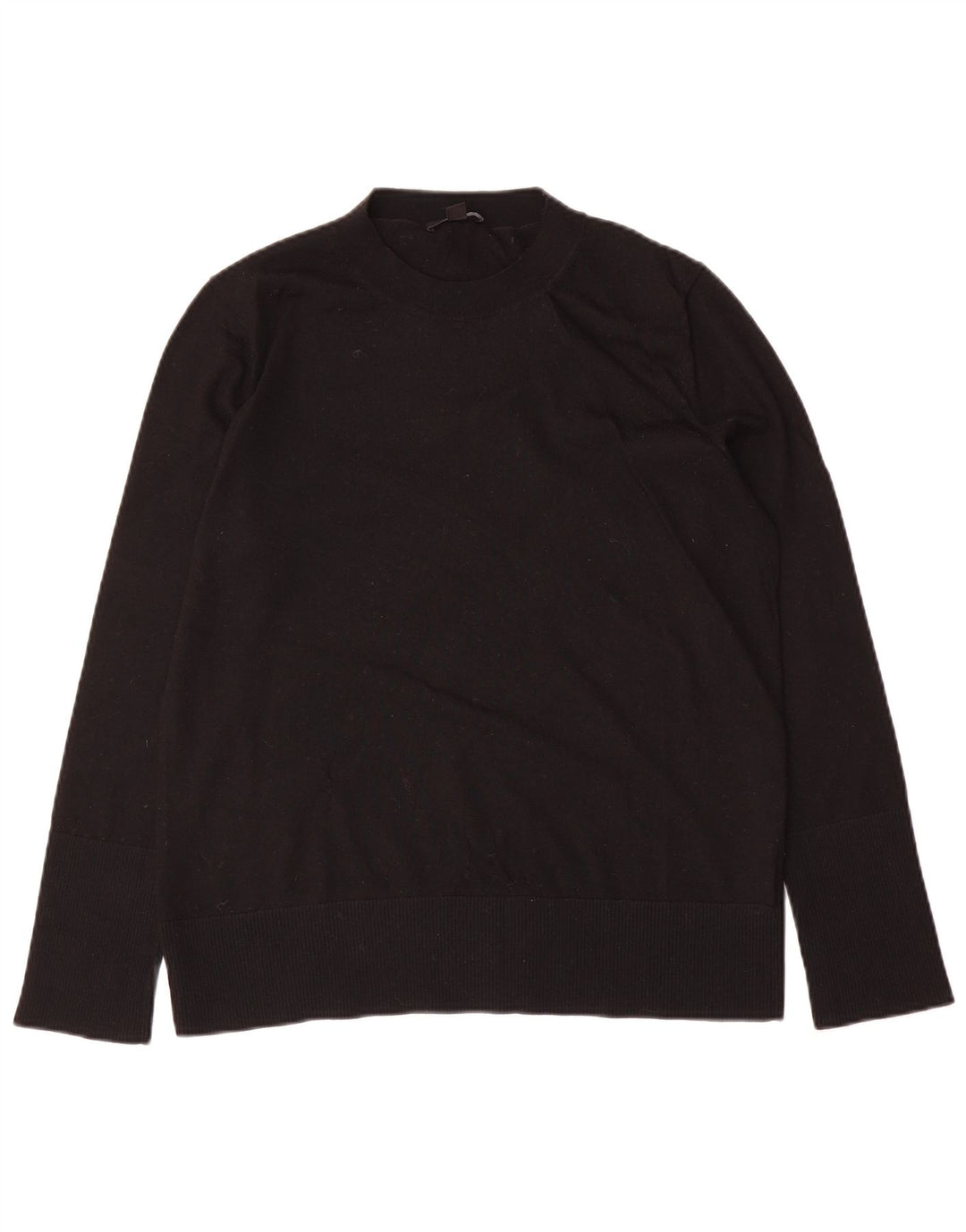 Cos Suéter de cuello redondo de gran tamaño para mujer UK 10 Small Black Wool