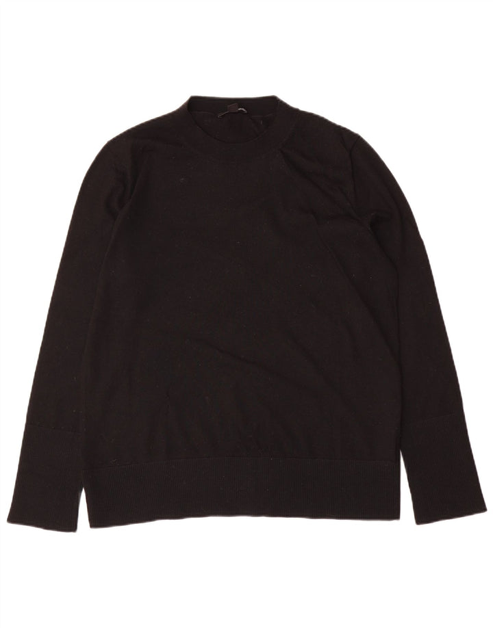 Cos Suéter de cuello redondo de gran tamaño para mujer UK 10 Small Black Wool