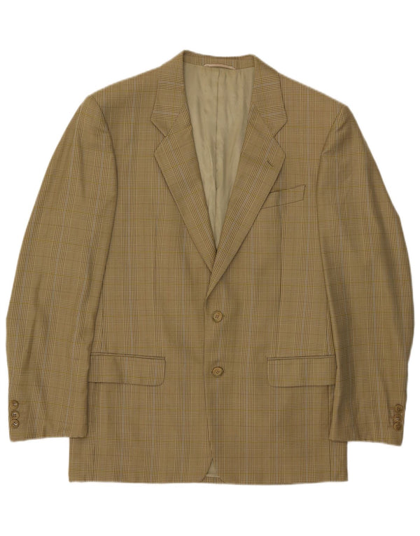 Prestigio Chaqueta tipo blazer de 2 botones para hombre UK 38 Lana a cuadros verde medio