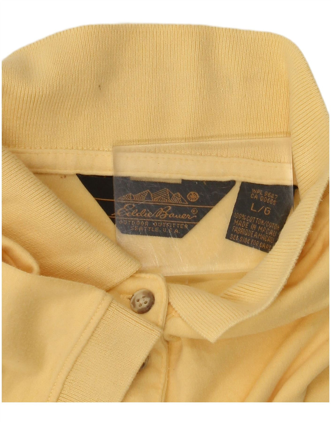 EDDIE BAUER Polo para mujer UK 40 Grande Algodón amarillo