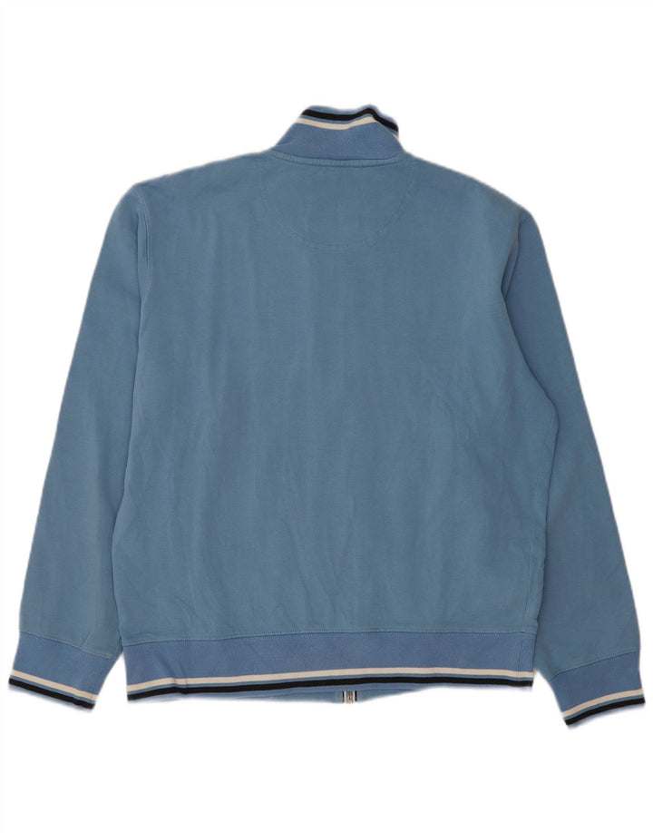 Sergio Tacchini Hombre Chándal Top Chaqueta Grande Algodón A Rayas Azul