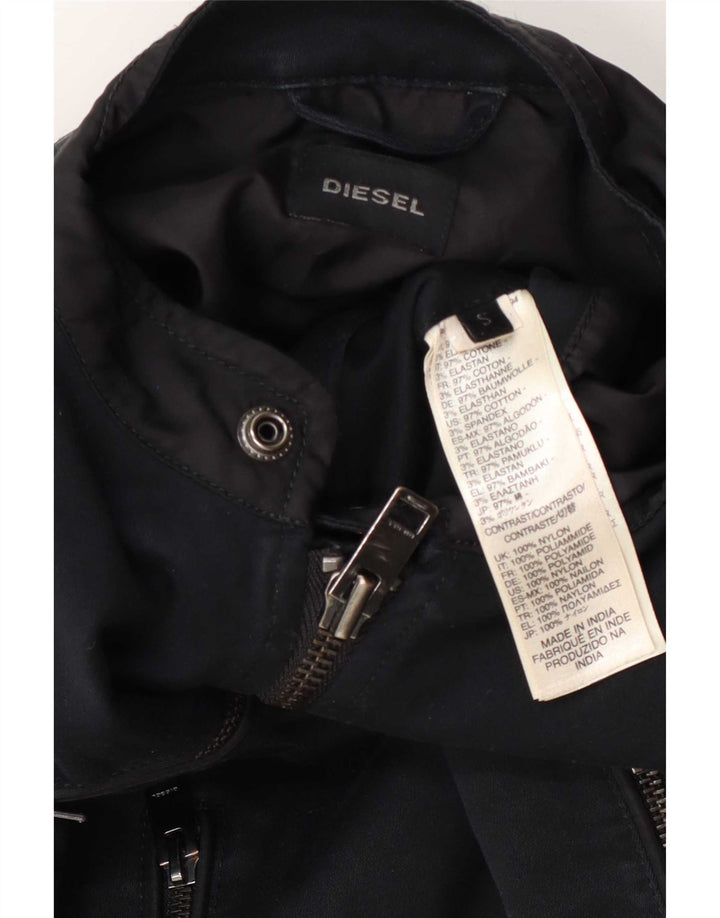 Diesel Chaqueta motera para hombre UK 36 Small Azul marino Algodón