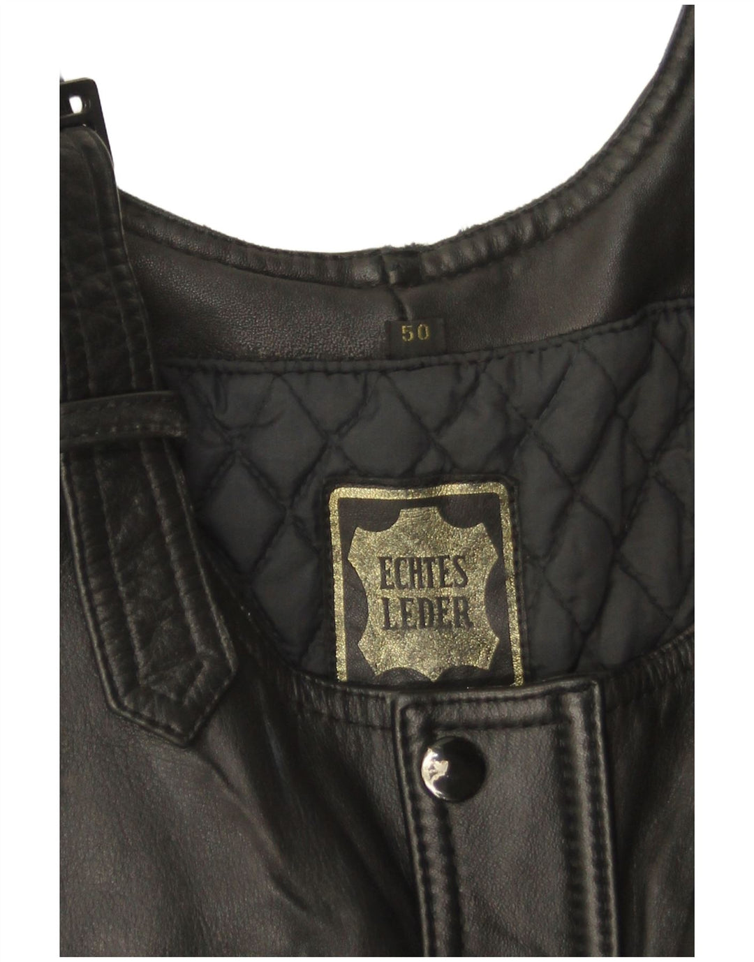 VINTAGE Mono de cuero sin mangas para mujer Reino Unido 12 Cuero negro medio