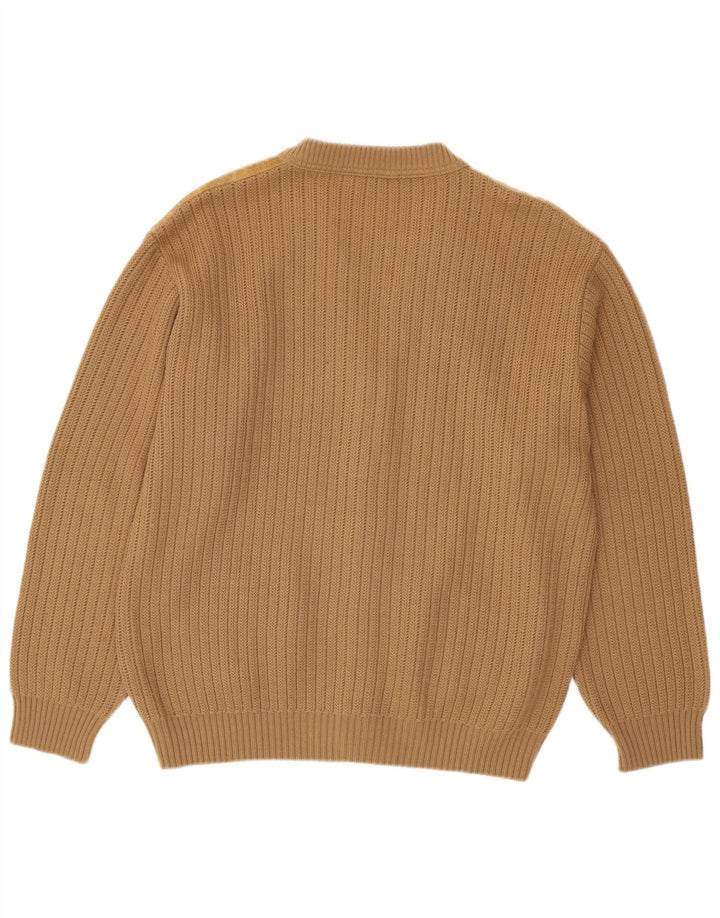 Malagrida Cárdigan para hombre suéter grande beige geométrico