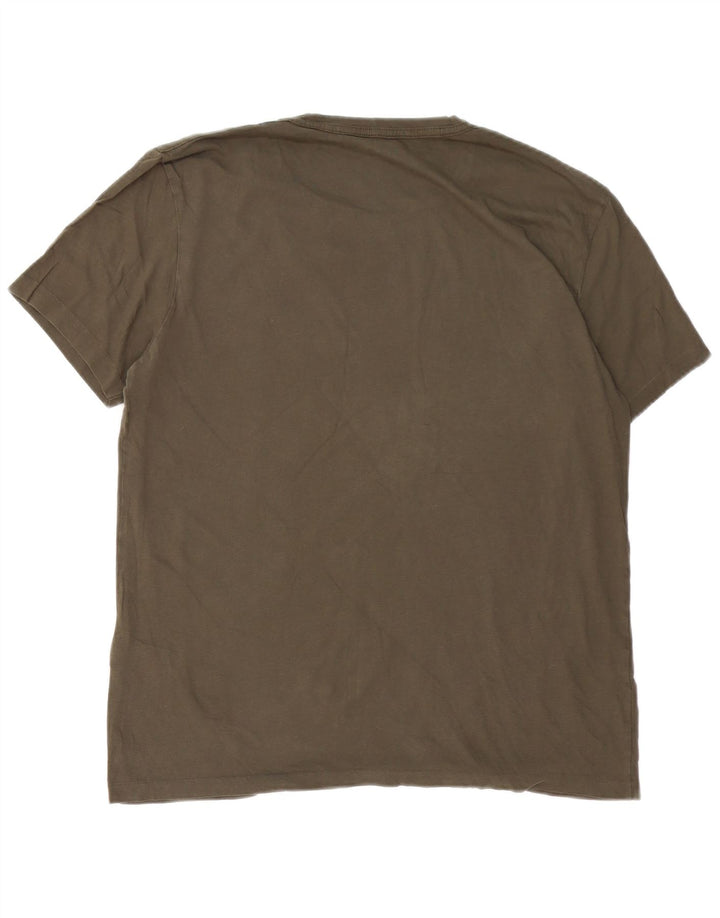 ALL SAINTS Camiseta para hombre Top Large Khaki Cotton