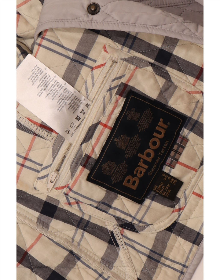 Barbour Chaqueta acolchada para mujer UK 8 Small Gris Colorblock Poliéster