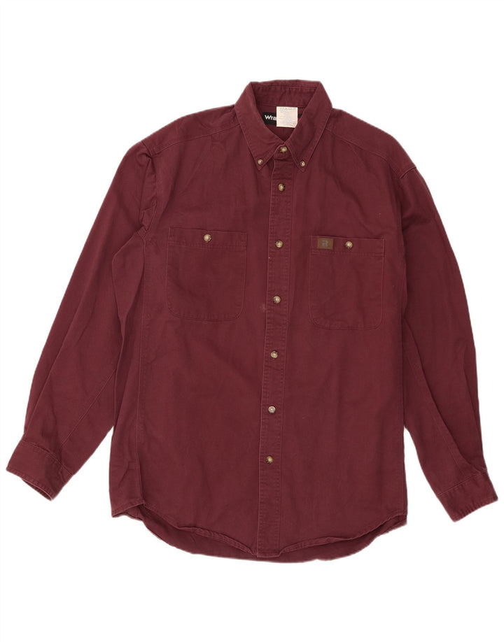 Camisa Wrangler Hombre Grande Algodón Burdeos