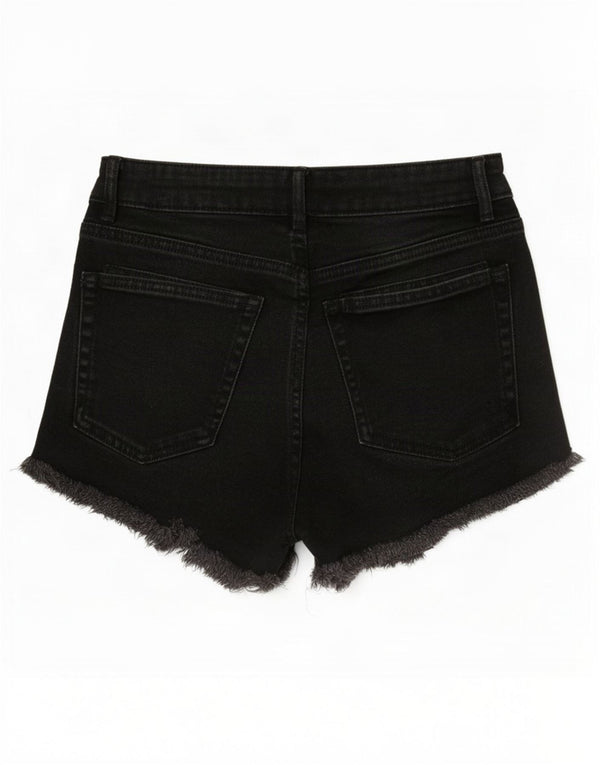 Zara Pantalones cortos vaqueros de cintura alta para mujer EU 36 XS W26 Algodón negro