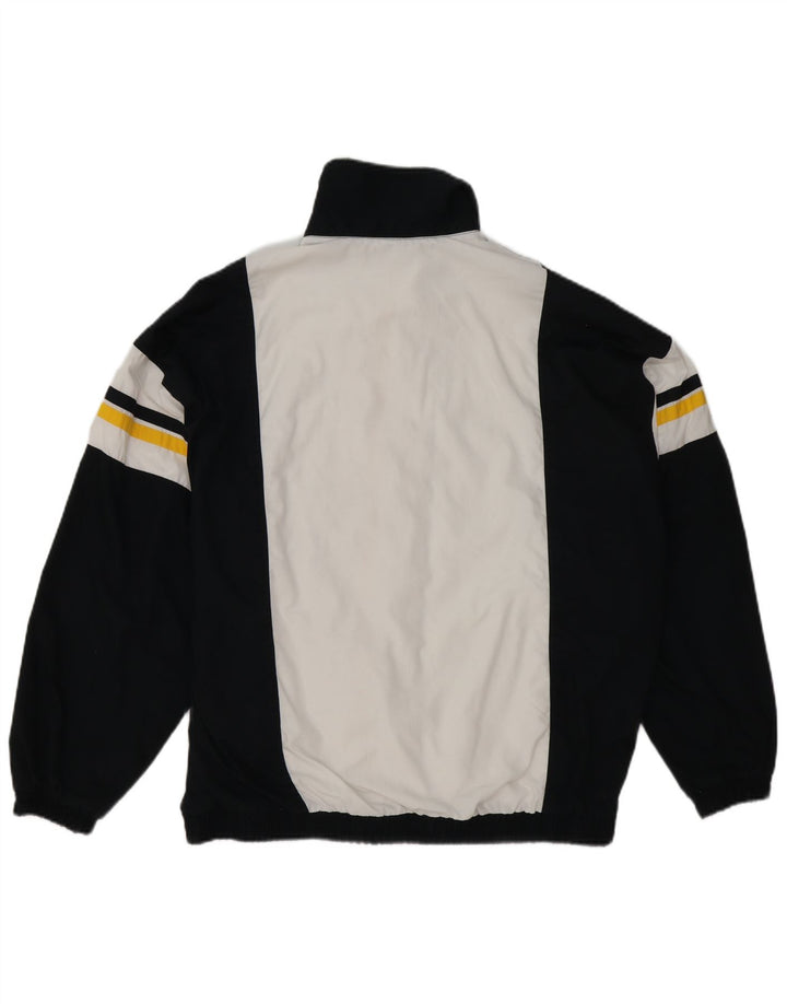 Vintage hombres chándal chaqueta superior XL negro colorblock