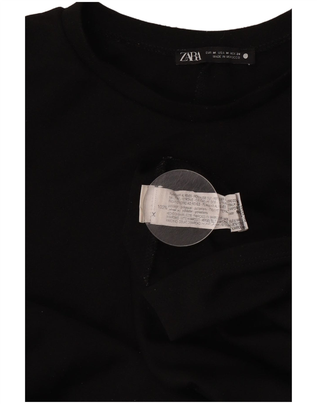 Zara Mujer Vestido Escalonado UK 44 Mediano Negro
