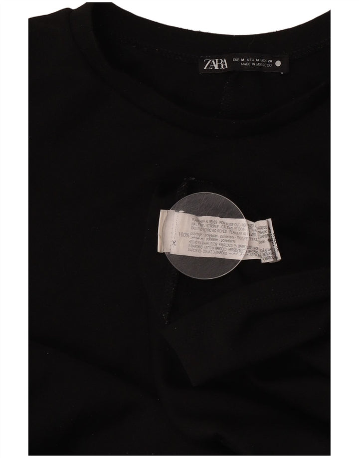 Zara Mujer Vestido Escalonado UK 44 Mediano Negro