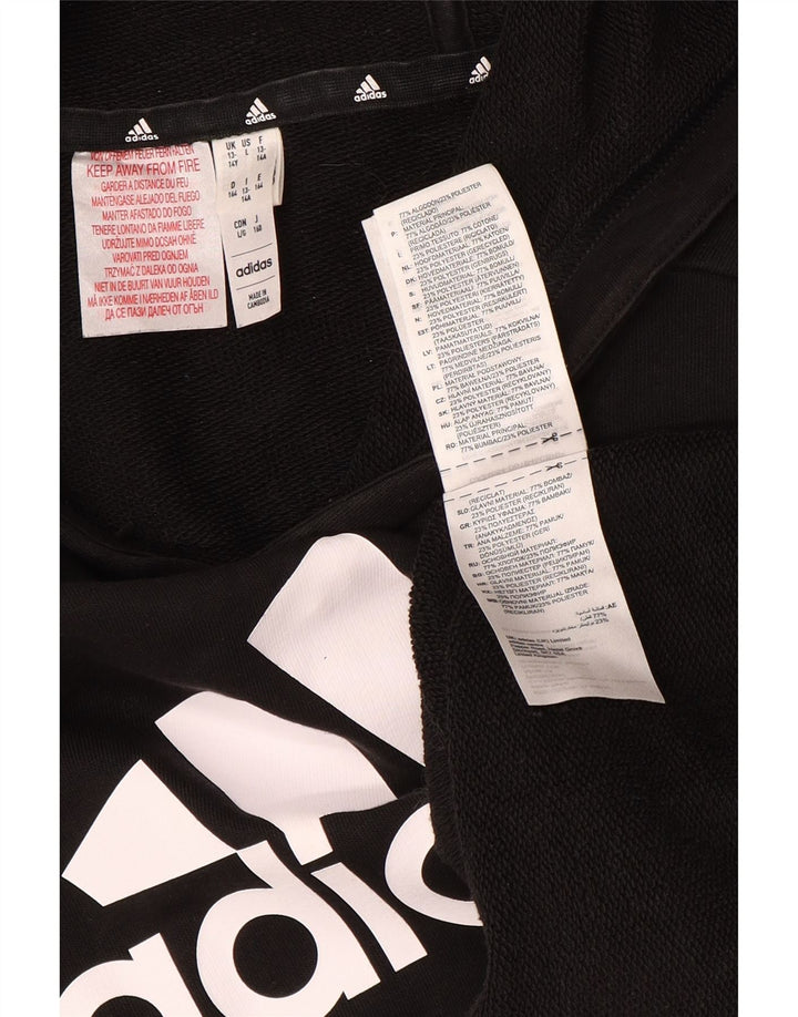 ADIDAS Sudadera con capucha gráfica para niños 13-14 años Algodón negro