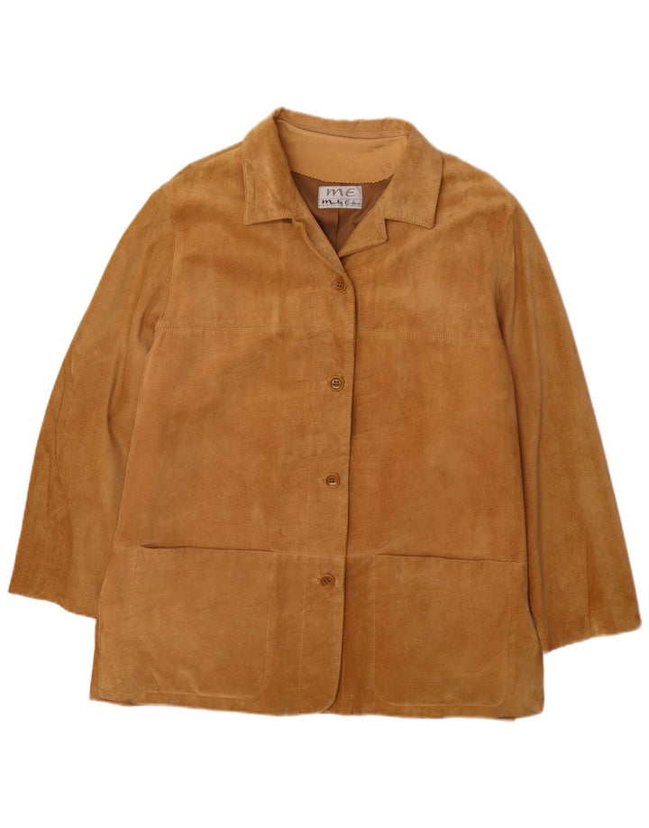 Martin Eden Chaqueta tipo blazer de ante con 4 botones para mujer IT 48 XL Cuero beige