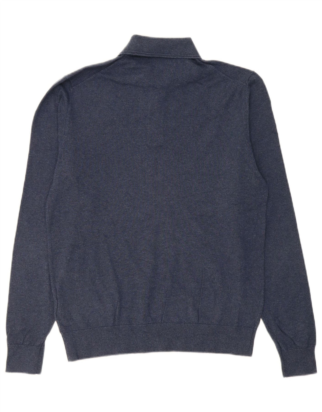 MARKS & SPENCER Mens Polo Neck Jumper Sweater Small Navy Blue Cotton