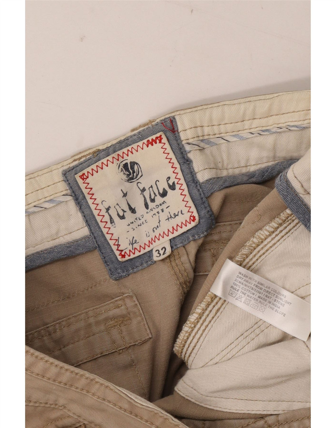 FAT FACE Shorts cargo para hombre W32 Algodón beige medio