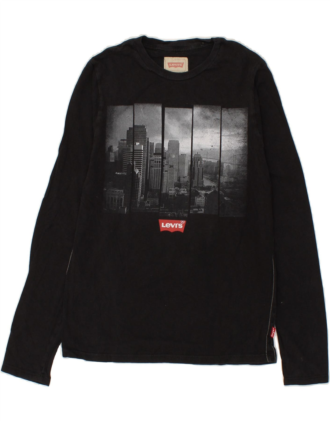 LEVI'S Boys Graphic Top Long Sleeve 13-14 Years Black Cotton Vintage Levi's and Second-Hand Levi's from Messina Hembry 