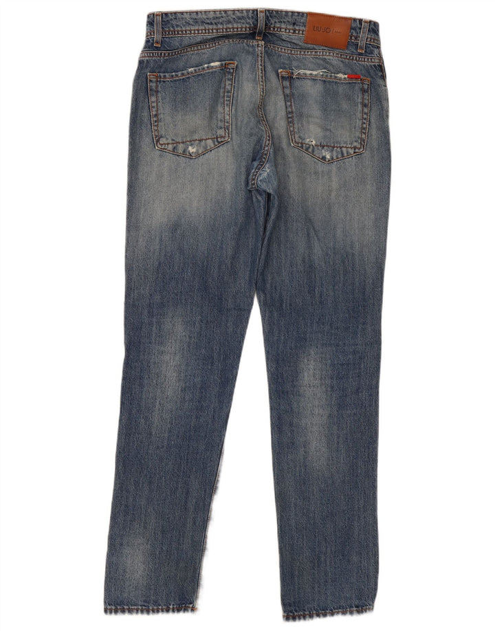 Vaqueros ajustados regulares desgastados para hombre Liu Jo W34 L32 Algodón azul