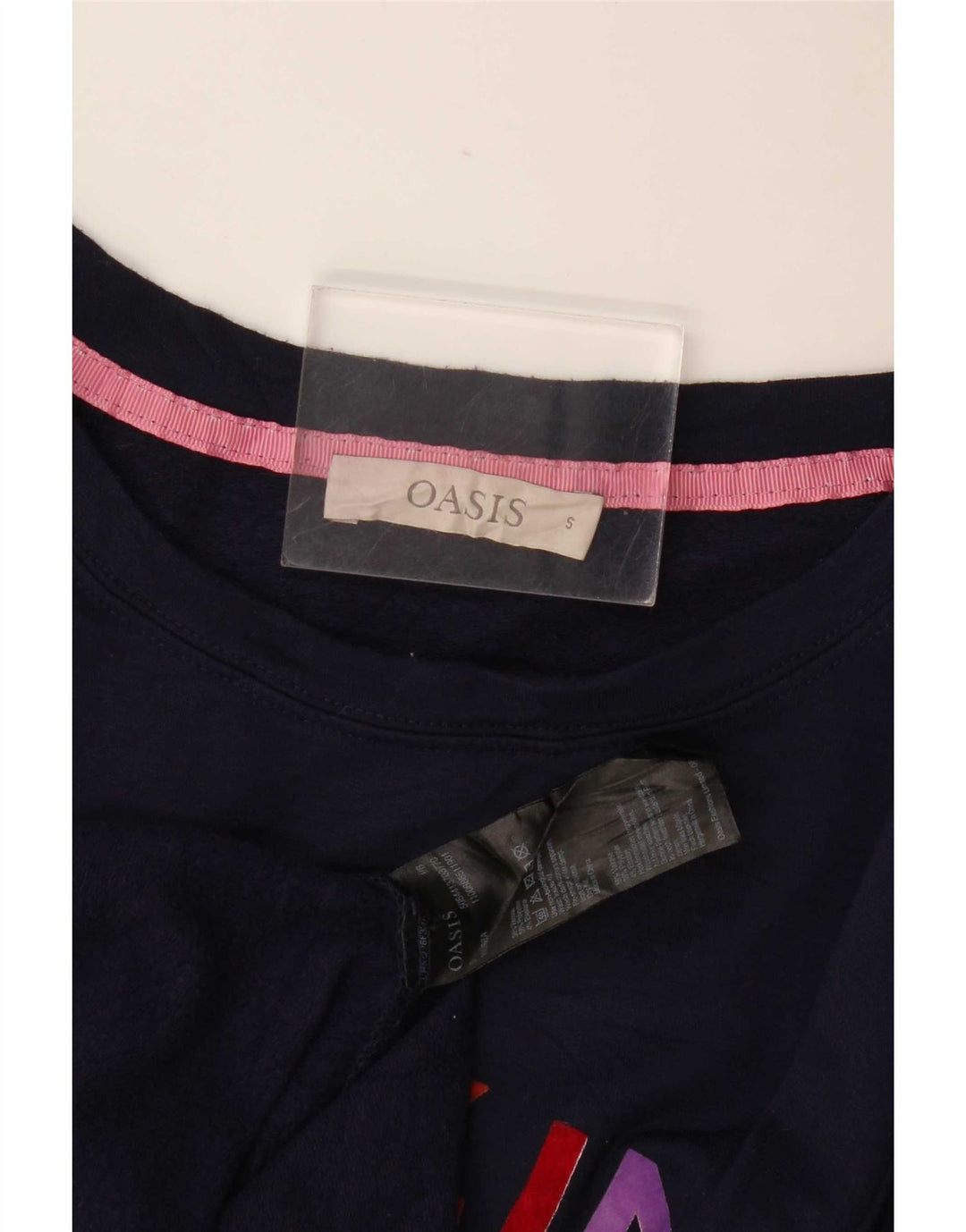 Oasis Sudadera de gran tamaño con gráfico para mujer UK 10 Small Azul marino
