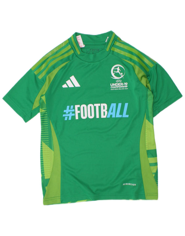 Adidas Camiseta gráfica Aeroready para niños 7-8 años Verde Colorblock