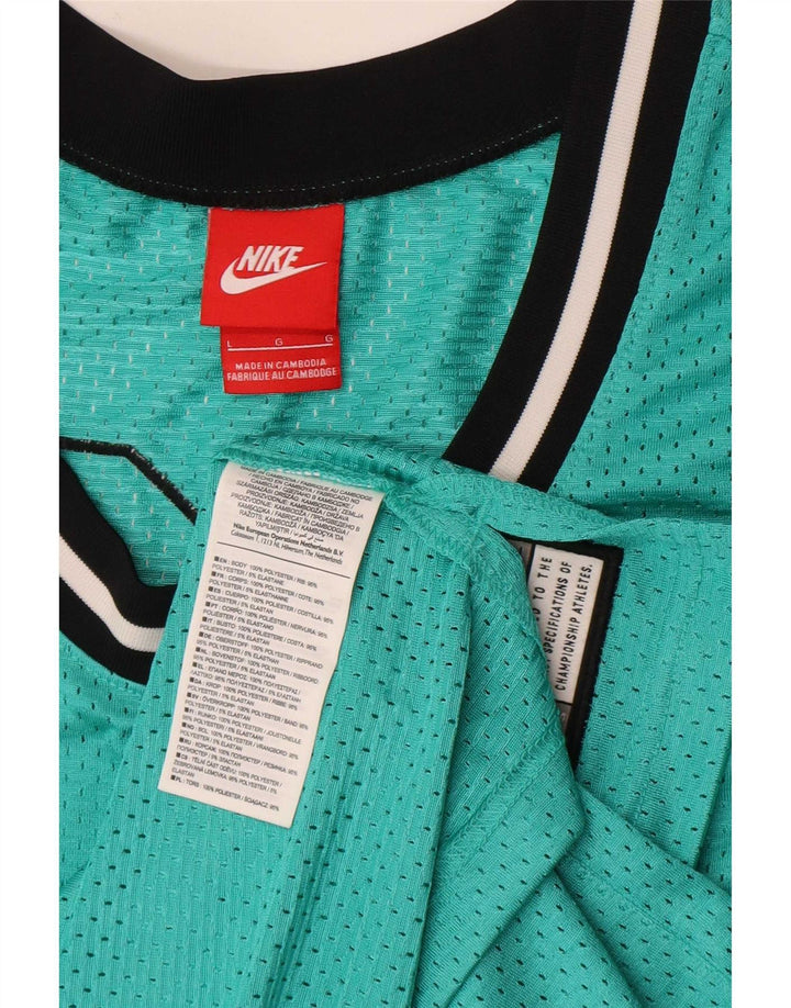 Nike Mens Air Graphic Chaleco Top Grande Verde Rayas Poliéster