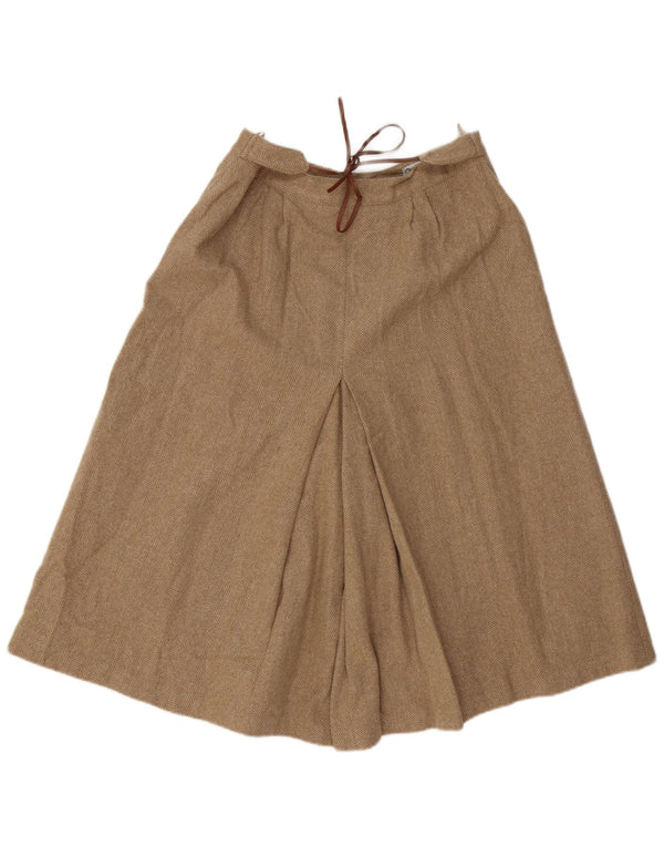 Vintage mujer cintura alta cargo pantalones cortos IT 48 XL W30 Beige Herringbone
