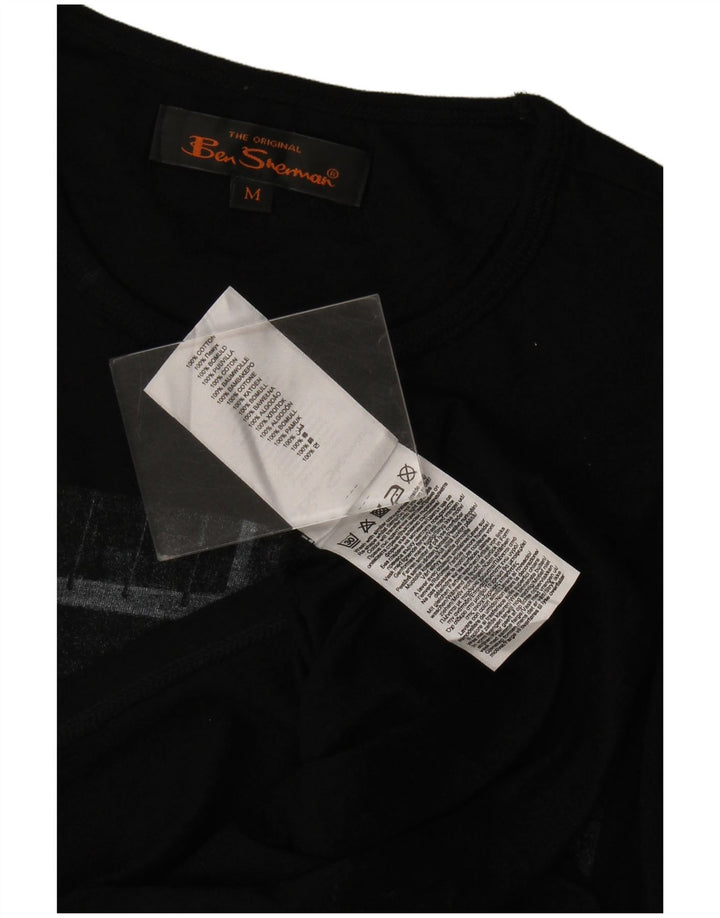 Ben Sherman - Camiseta gráfica para hombre, talla mediana, algodón negro