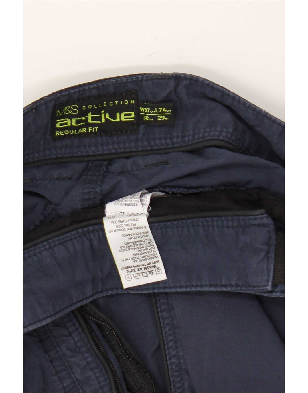 Marks & Spencer Pantalones cargo rectos de corte regular para hombre W38 L29 Azul marino