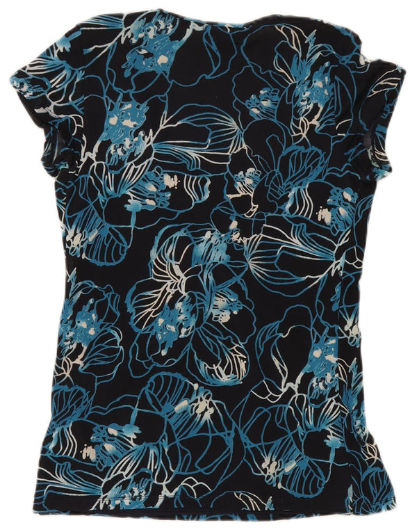 Calvin Klein Jeans Blusa para mujer Top Reino Unido 12 Medio Azul Marino Floral