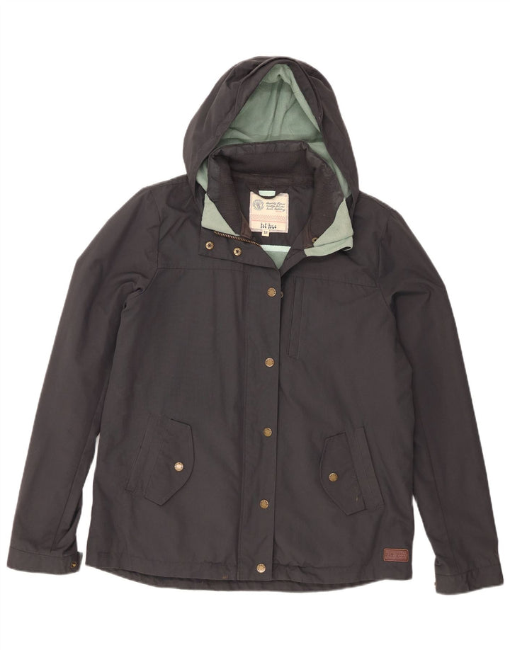 Chaqueta cortavientos con capucha para mujer Fat Face UK 42 Nylon gris medio
