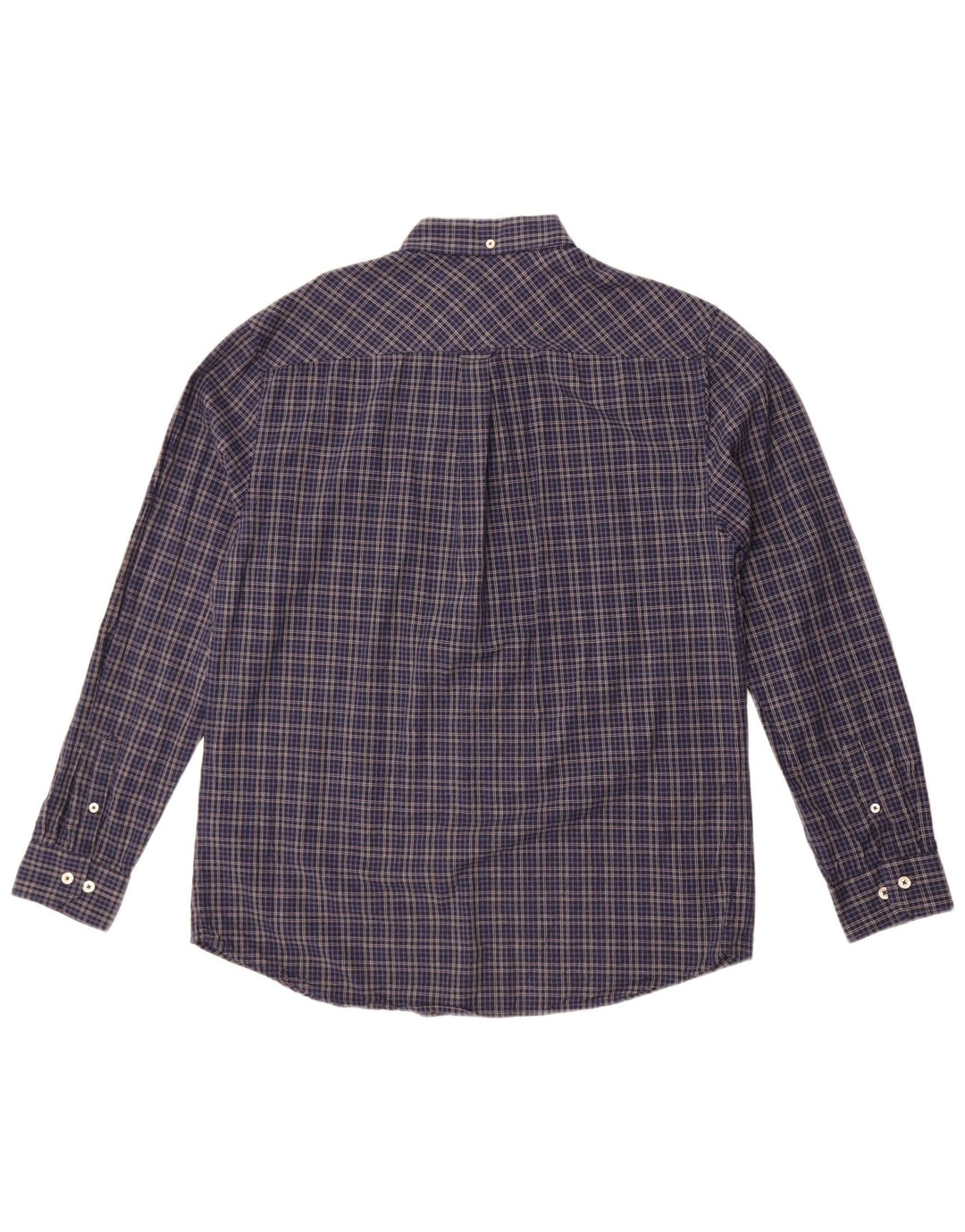 Camisa Ben Sherman para hombre grande de algodón a cuadros azul marino
