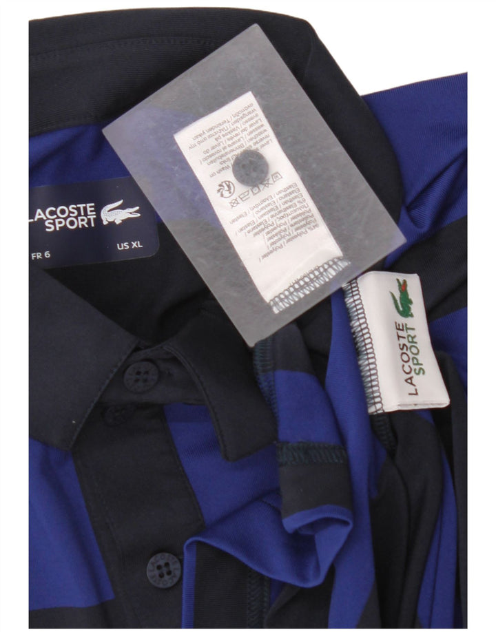 Polo LACOSTE para hombre Talla 6 XL Poliéster a rayas azul marino
