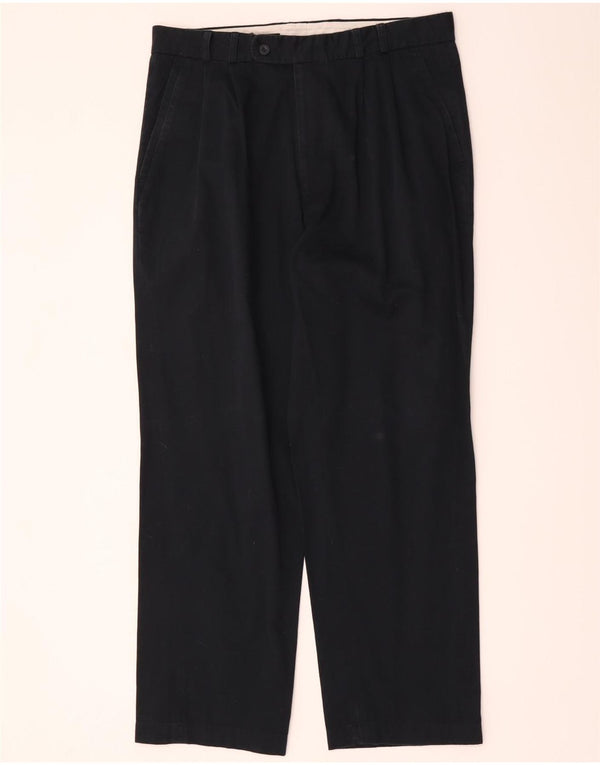 C & A Pantalón de traje con pinzas para hombre EU 46 Small W34 L30 Azul marino Algodón