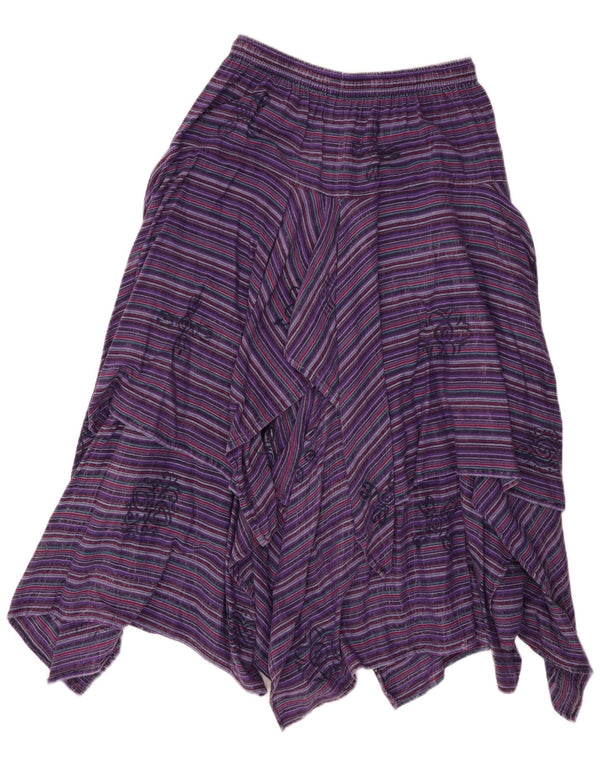 cherie Womens High Waist Asymmetrical Skirt IT 47 Large W30 Purple Striped