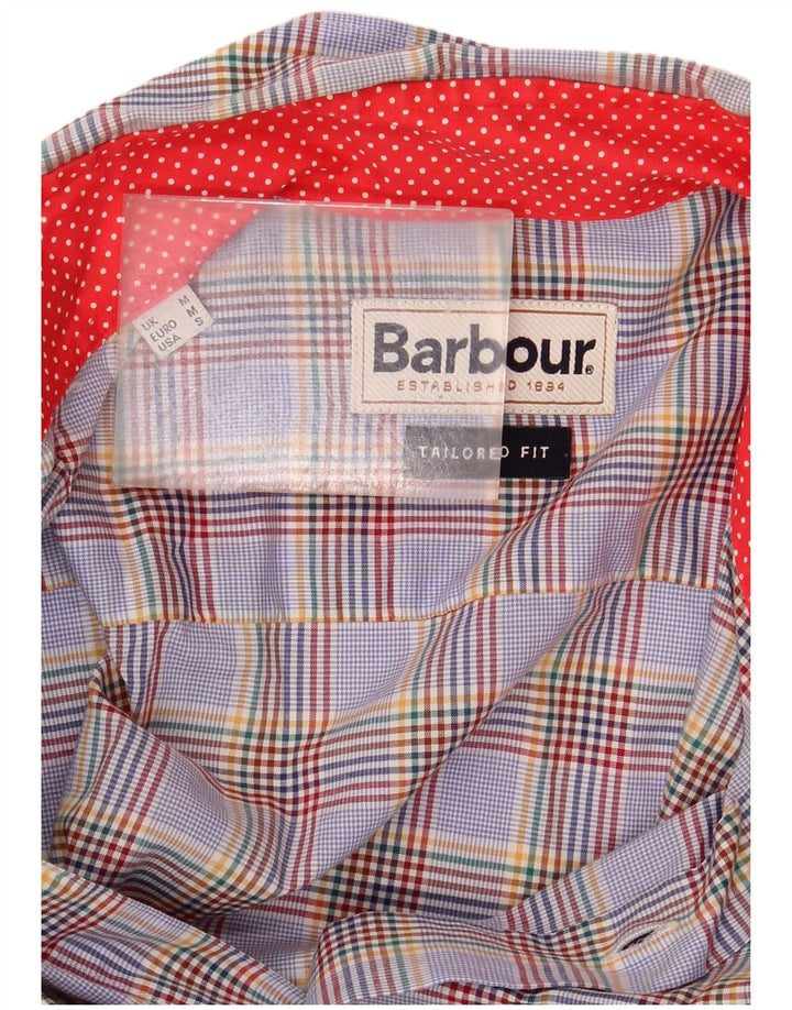 BARBOUR Camisa entallada de hombre con cuadros multicolor medianos