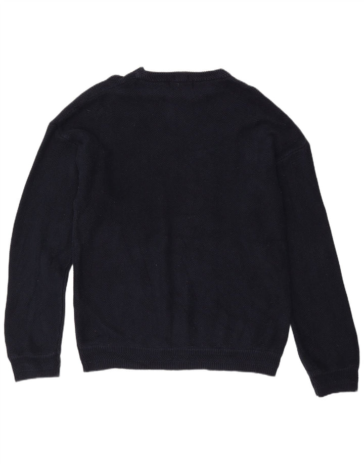 CHAPS RALPH LAUREN Jersey con cuello barco para hombre XL Azul marino Espiga