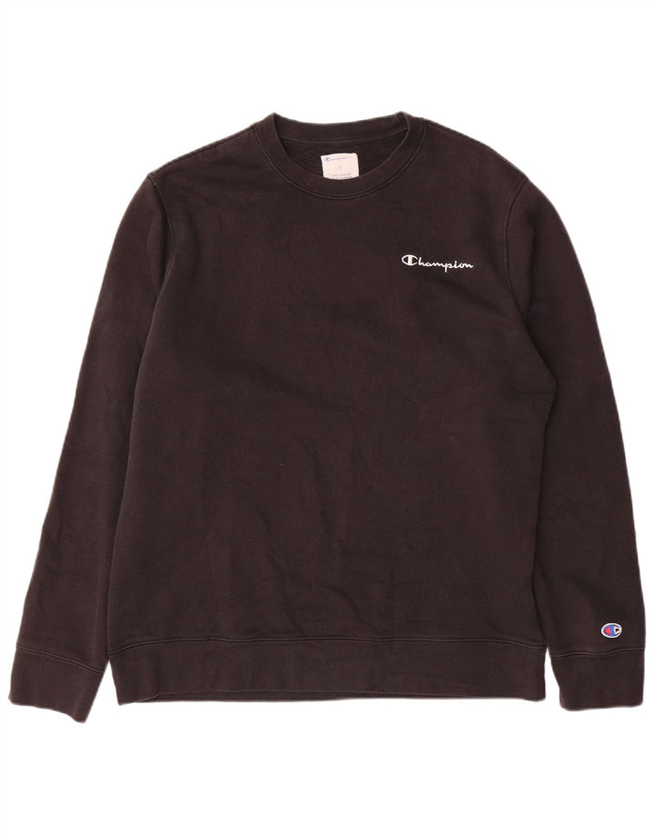 Champion Sudadera Jumper Grande De Algodón Negro Para Hombre