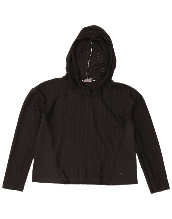 Puma Mujer Training Crop Sudadera con capucha Jumper UK 6 XS Black Argyle/Diamond