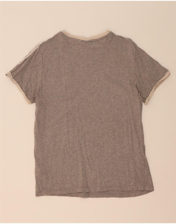 Adidas Camiseta Mujer Top UK 10 Small Gris Moteado Algodón