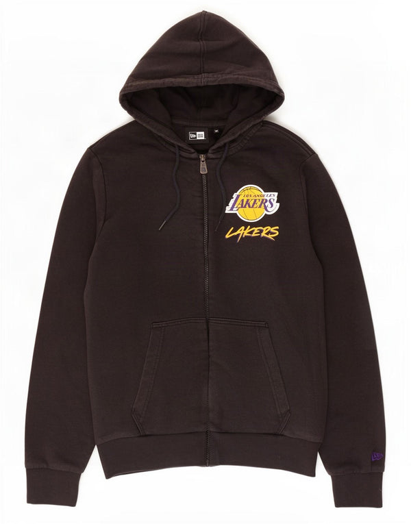 New Era Suéter con capucha y cremallera de Los Angeles Lakers para hombre XS Algodón negro