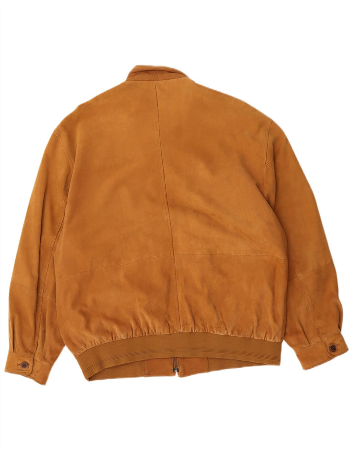 Daniel Hechter Chaqueta bomber de ante para hombre Reino Unido 40 Grande Cuero marrón