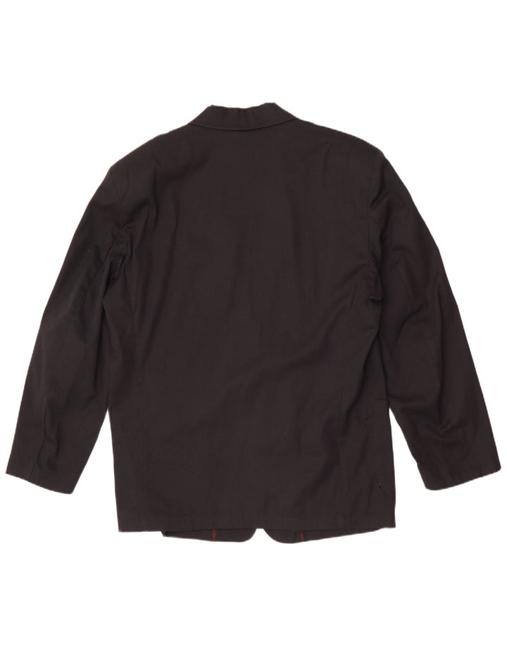 Wampum Chaqueta tipo blazer de 2 botones para hombre UK 40 Large Viscosa negra